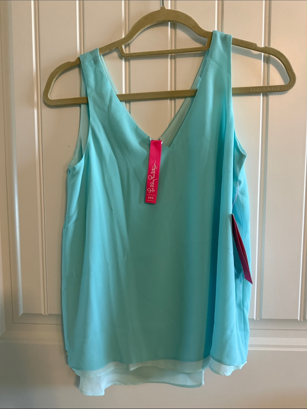 Lilly Pulitzer Aqua V-Neck Sleeveless Tank